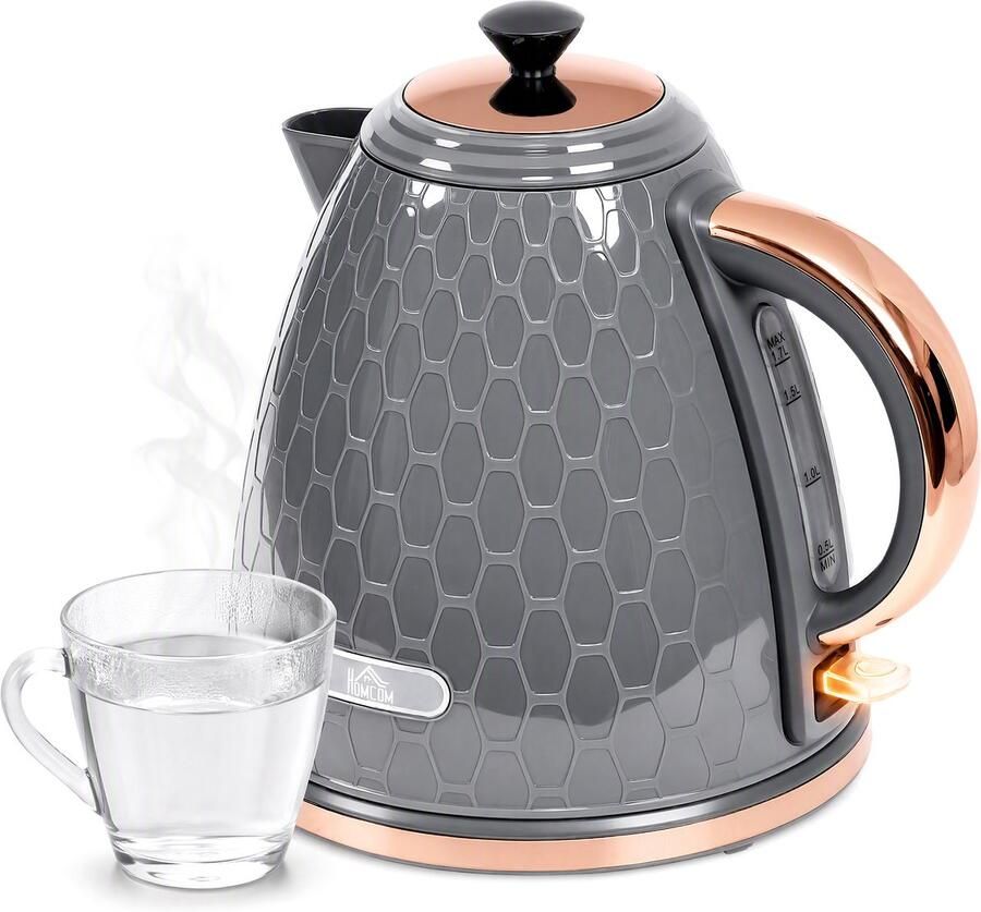 Homcom kettle-Kunststoff Edelstahl-24 2 x 19 5 x 23 4 cm-Grau