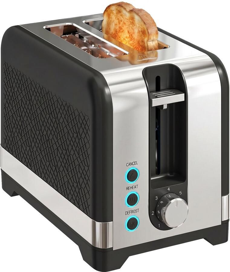 Homcom Toaster-Kunststof-26 4L x 15 6B x 18 9H cm-Zwart