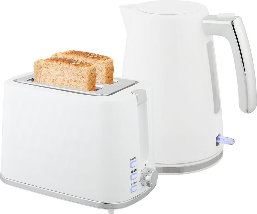 Homcom Waterkoker en broodroosterset staal 22 2 x 16 7 x 23 2 cm wit