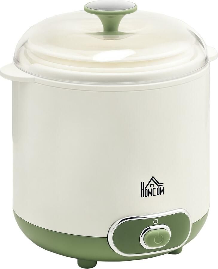 Homcom yoghurtmaker met accessoires antislipvoeten wit - Foto 1