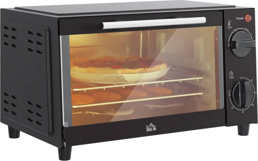Homcom -Minibackofen-Metall Edelstahl-35L x 24 6B x 20H cm-Schwarz