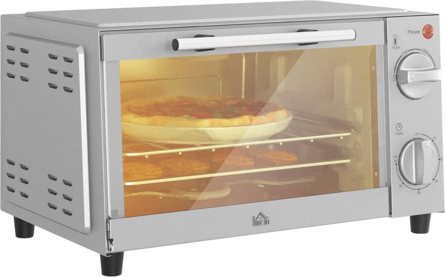 Homcom -Minibackofen-Metall Edelstahl-35L x 24 6B x 20H cm-Silber