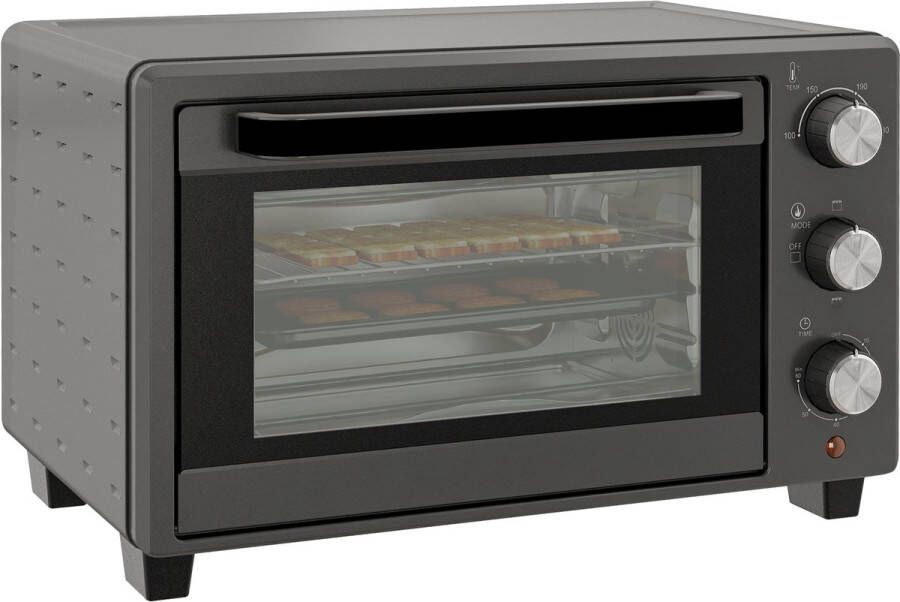 Homcom -Minibackofen-Metall Edelstahl-46 4L x 38B x 28 5H cm-Grau