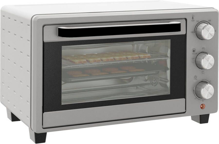 Homcom -Minibackofen-Metall Edelstahl-46L x 38 5B x 29H cm-Silber