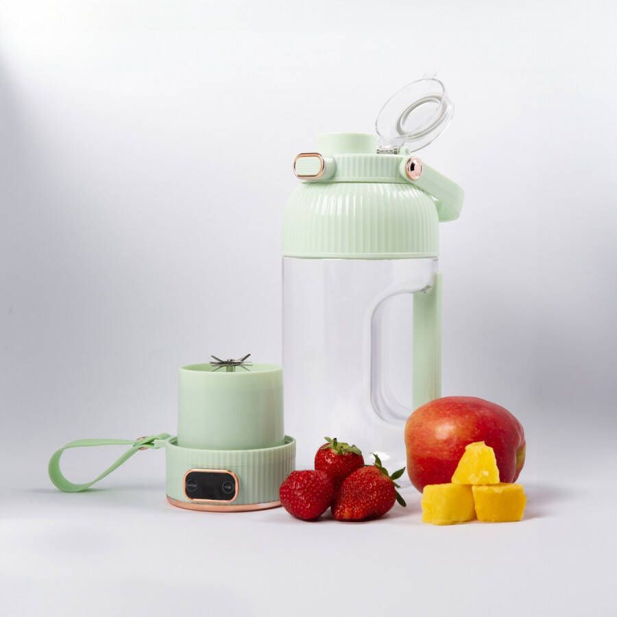 Home & Kitchenware Portable Blender Wit Blend&GO PRO [Sterkte motor] [1 5 L] [Draagbare blender] [Smoothie maker] [10 mesjes] [Draadloze Blender] [Blender to go] [Wit Groen] [Mini Blender] [Grote Blender][Black Friday][Portable Juicer]