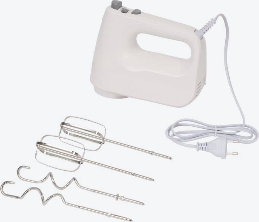 Merkloos Home Essentials Handmixer 250 watt 6 Snelheden Inclusief Deeghaken en Kloppers Met Extra Lang Snoer