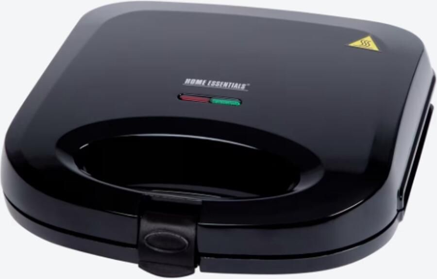 HOME ESSENTIALS tosti-apparaat – 2 sandwiches – Anti-aanbaklaag – Compact – Zwart