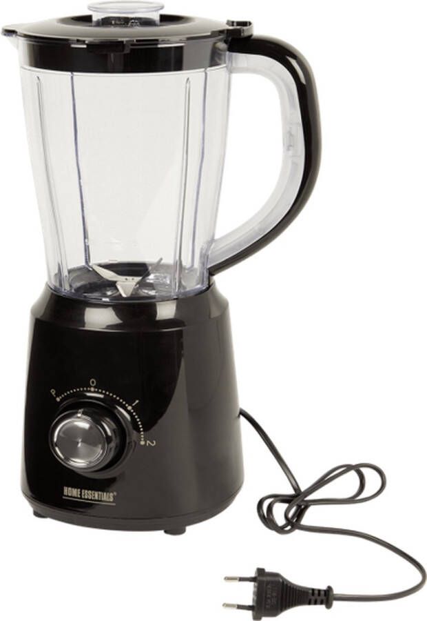HOME ESSENTIALS Krachtige Blender 1 5 Liter 500W 2 Snelheden Wit Zwart
