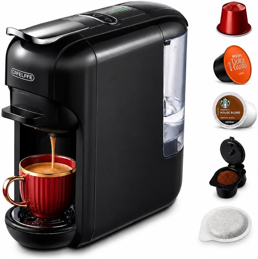 HomeGoodies Koffiezetapparaat Koffiemachines 5-in-1 Koffiecupmachine Heet & koud capsules Espresso & cappuccinosso