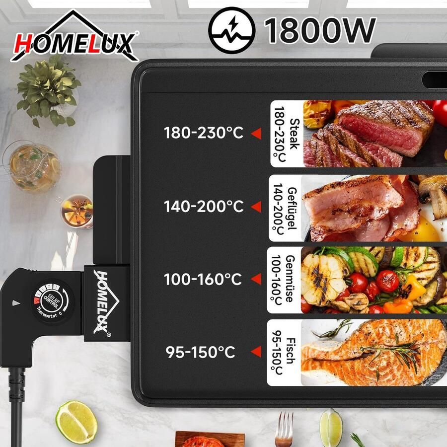 Homelux Elektrische Barbeque Grill 1800W