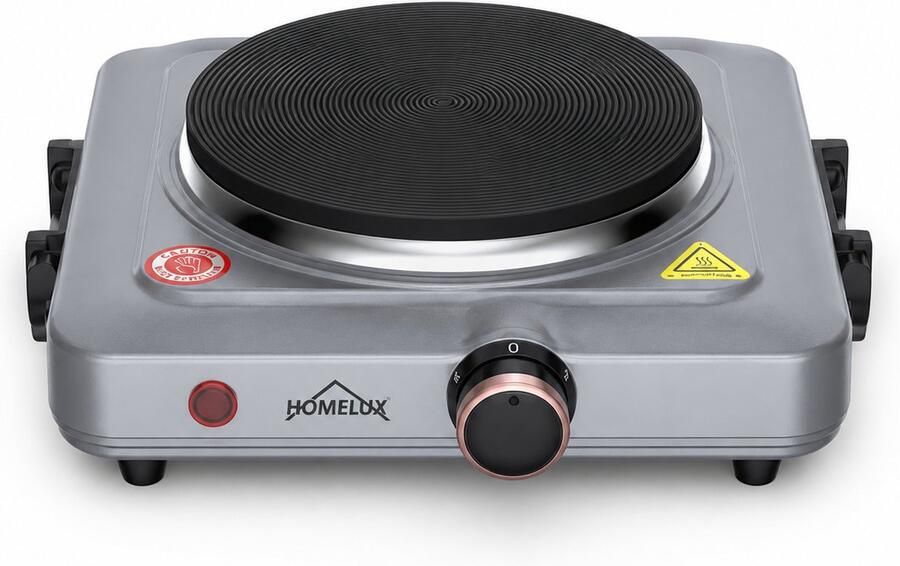 Homelux Elektrische Kookplaat 1-Pits 1000W 15 5 cm Zilver Zwart