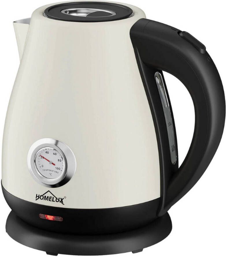 Homelux Waterkoker Waterkokers Beige Waterkoker met thermometer RVS 2200W Electrische Waterkoker BPA vrij Waterkoker Beige