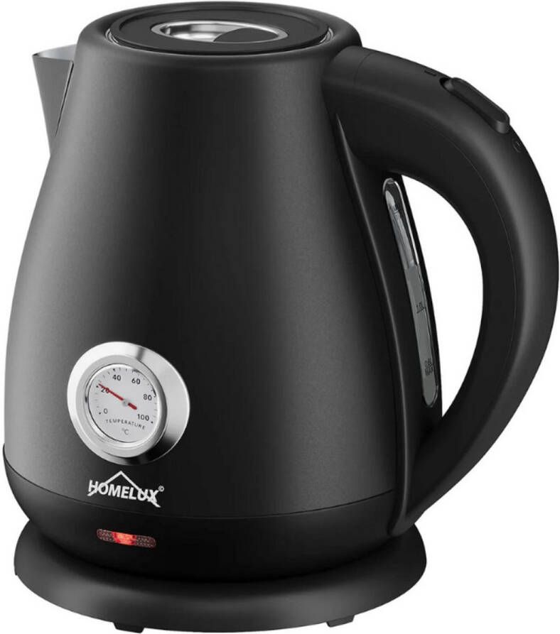 Homelux Waterkoker Waterkokers Zwarte Waterkoker met thermometer RVS 2200W Electrische waterkoker BPA vrij Waterkoker