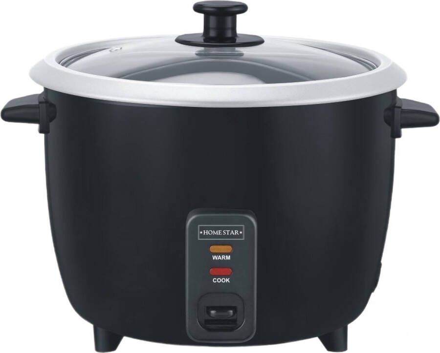 Homestar Rijstkoker 2.8 Liter Uitneembare Binnenpan en Warmhoudfunctie Zwart