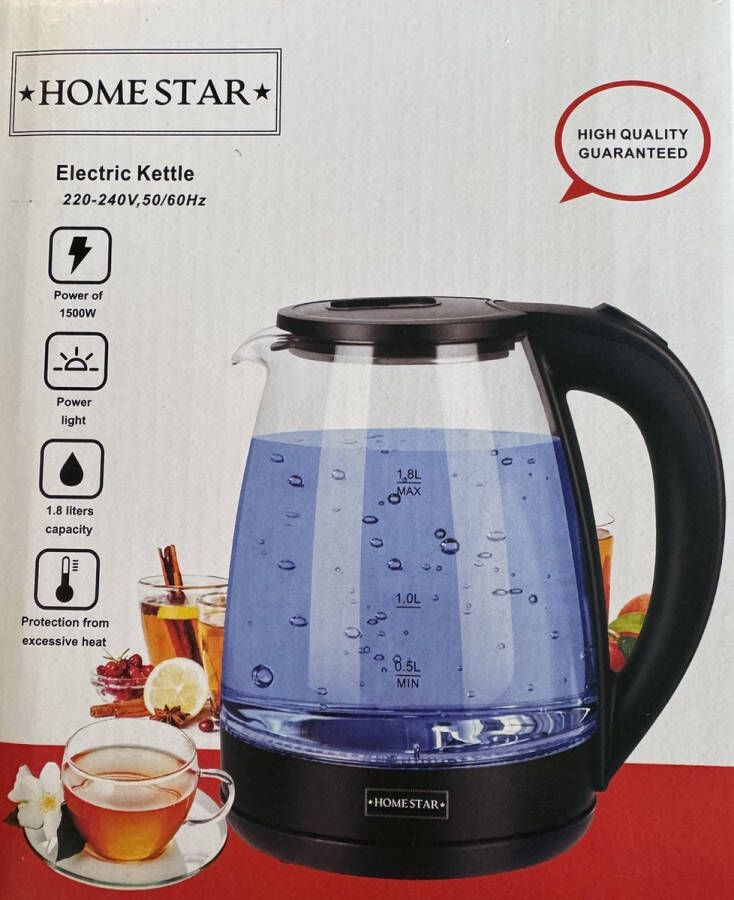Homestar Waterkoker 1.8 Liter 1500W Zwart