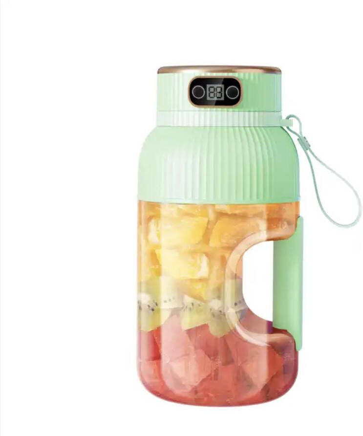 Home & Kitchenware Portable Blender Groen Blend&GO PRO [Sterkte motor] [1 5 L] [Draagbare blender] [Smoothie maker] [10 mesjes] [Draadloze blender] [Blender to go] [Wit Groen] [Mini Blender] [Grote Blender][Portable Juicer]