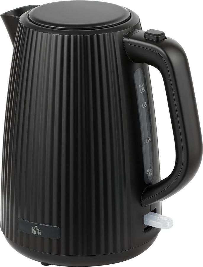 Homona Elektrische waterkoker 1 7 liter Met kalkfilter en automatische uitschakeling 21 4 x 15 6 x 23 3 cm Zwart