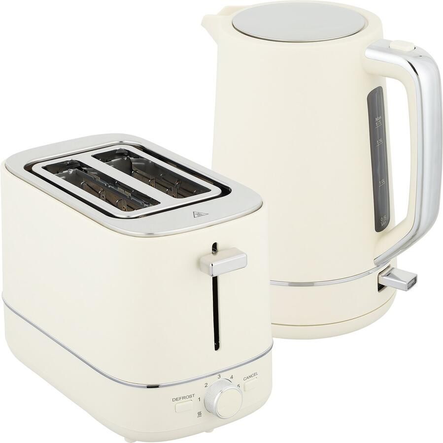 Homona Ontbijtset Met 1 7 liter waterkoker en broodrooster Met 6 bruiningsstanden Beige