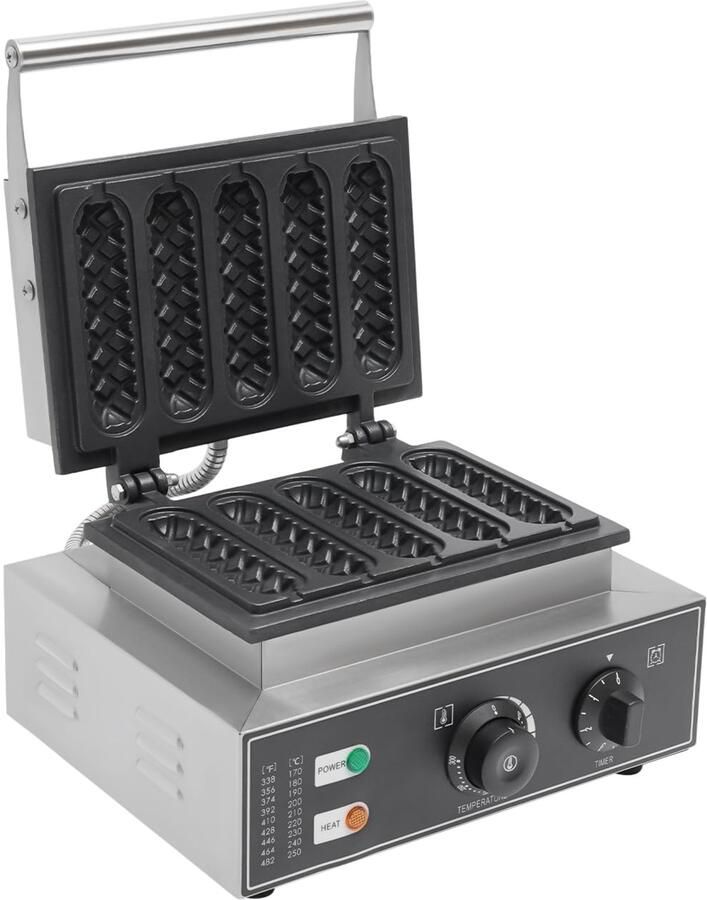 Hotdog Wafelijzer met Automatische Anti-aanbaklaag 1550W