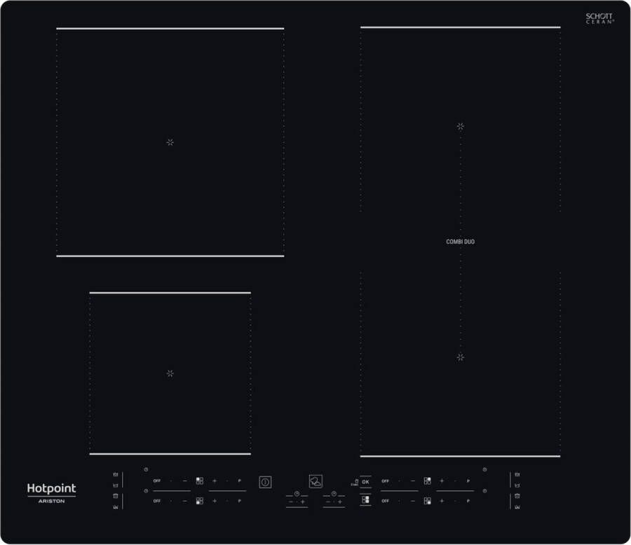 Hotpoint-Ariston Hotpoint Inductiekookplaat Model HB 4860B NE Zwart 59 cm 4 zone(s) Combi-Duo - Foto 2