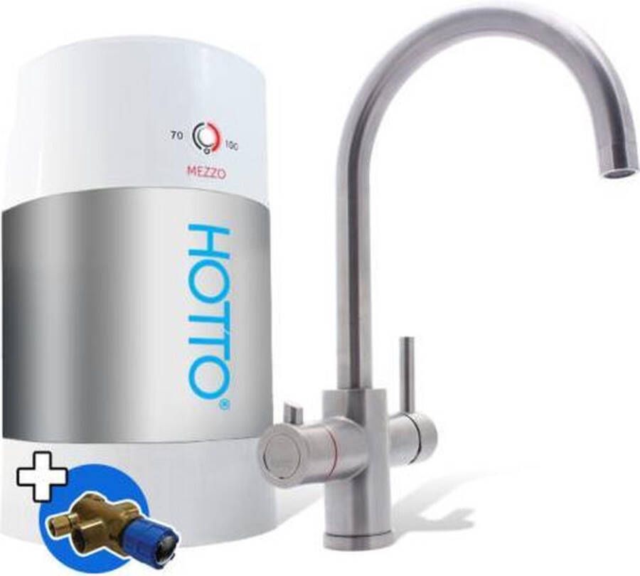 Hotto Kokend water kraan Combiset 5 liter Inhoud Met Arco kraan RVS complete set inclusief installatie materiaal
