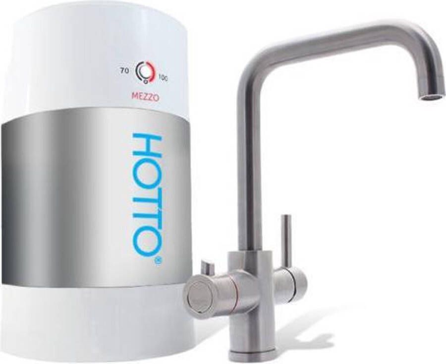 Hotto Kokend water kraan Soloset 5 liter Inhoud Met Quadro kraan RVS complete set inclusief installatie materiaal