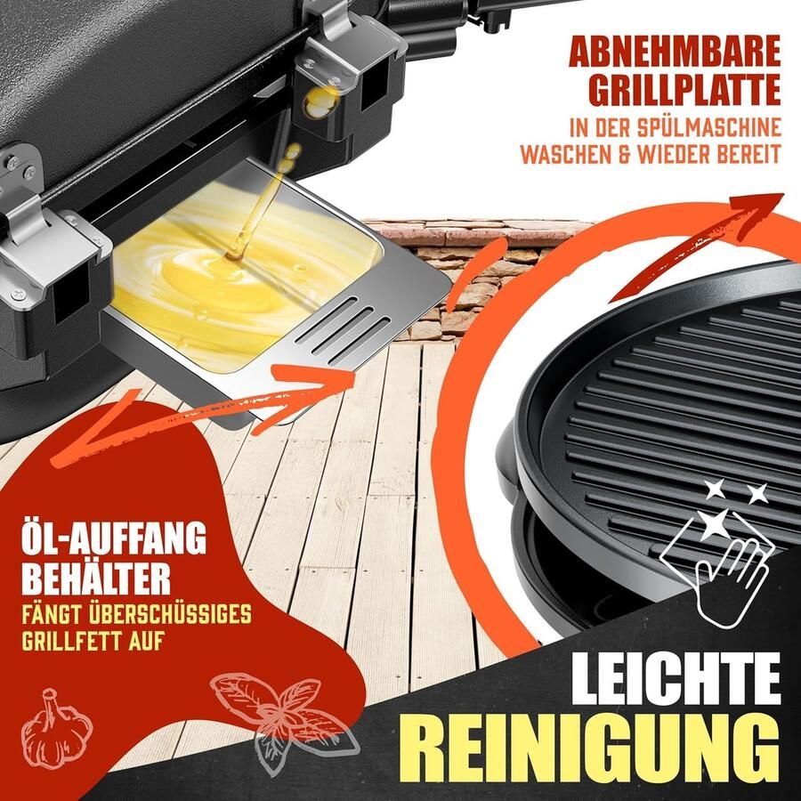 House&Garde Premium 2-in-1 Elektrische BBQ Grill 2400W met Deksel Thermometer & Zijtafels – Staande en Tafelbarbecue met Antiaanbak Grillplaat en Wielen – 57 x 122 x 98 cm