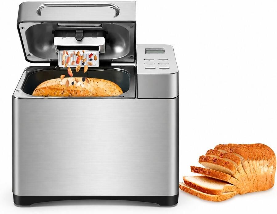 House of Balance HOB Broodbakmachine Broodbakmachines 1 KG Capaciteit 19 Programma s 650 W Automatische Broodbakmachine Notendispenser