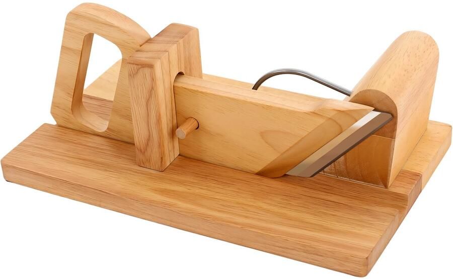 Houten Worstsnijder met Roestvrijstalen Mes