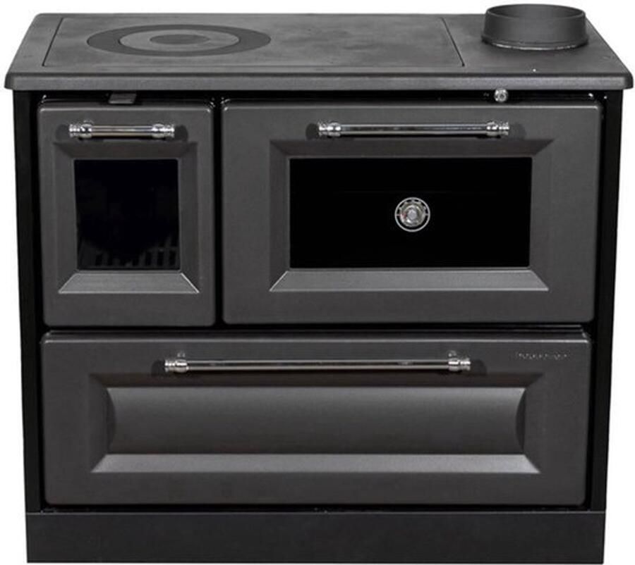 Houtkachel Met Oven 8 kW Houtkachel Gietijzeren Kookplaat Compacte Afmetingen Voor Woon- En Tuinhuisjes