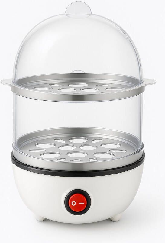 HR Goods eierkoker elektrisch Geschikt voor 1 14 eieren Wit