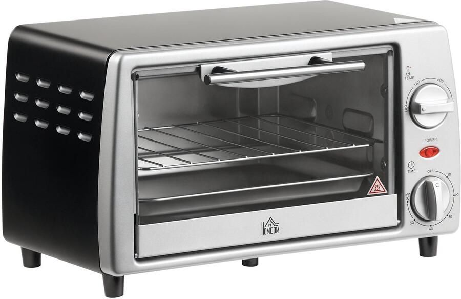 Hutjemutje elektrische tafeloven convectieoven oven vrijstaand 10L 750W tot 230 ℃ temperatuur 36 5x26x22 cm