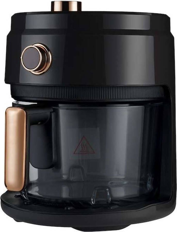 Hyundai Electronics Airfryer met glazen pot 3.5 Liter Zwart Rose Goud