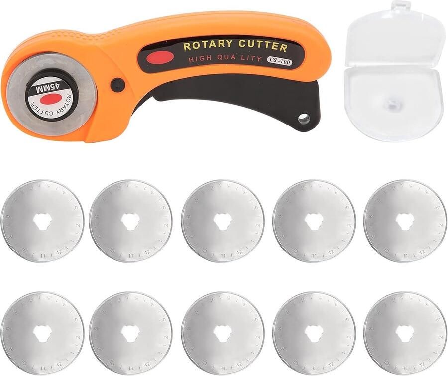 Hztyyier Allecto Stofsnijder Naaien en Quilten Met Reservebladen Handmatige Snijmachine Snijwiel Geschikt voor Stof Papier en Leer Inclusief