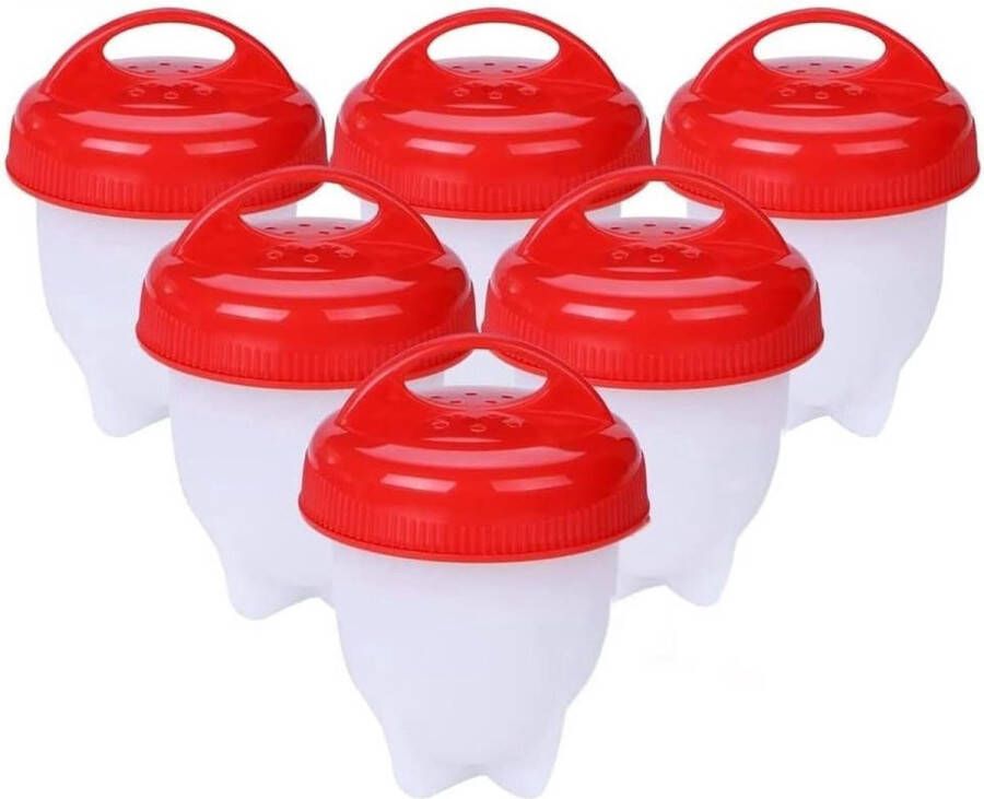 IBBO Originele Siliconen Egglettes Eierkoker 6 stuks Eieren koken zonder schaal Eggies Met Egglet Houder