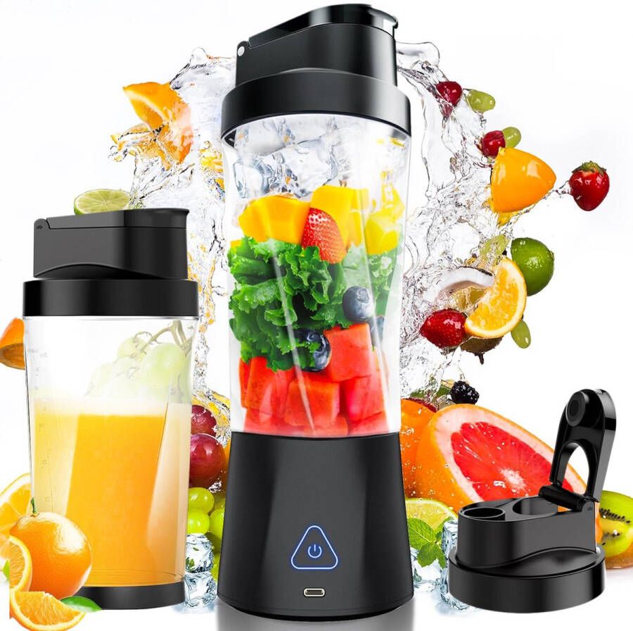 Ibettertec -Personal blender to go mini blender- 700ml Smoothie Maker 6000mAh Eiwitshaker met blender Draadloos 6 Mesjes LED-verlichting