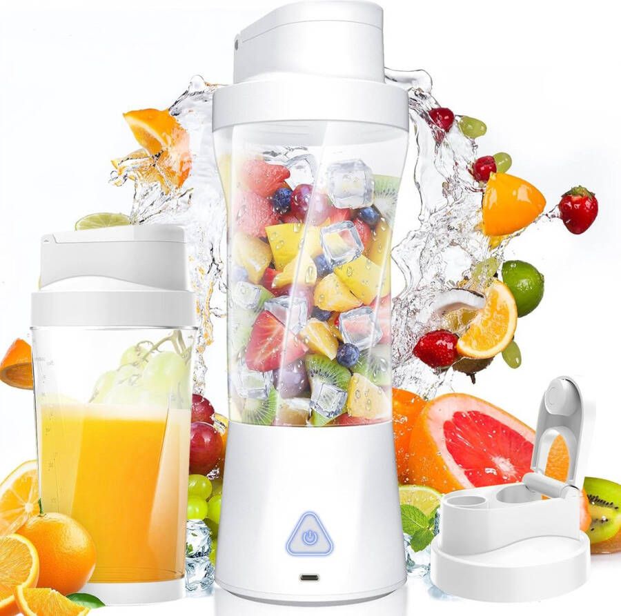 Ibettertec -Personal blender to go mini blender- 700ml Smoothie Maker 6000mAh Eiwitshaker met blender Draadloos 6 Mesjes LED-verlichting