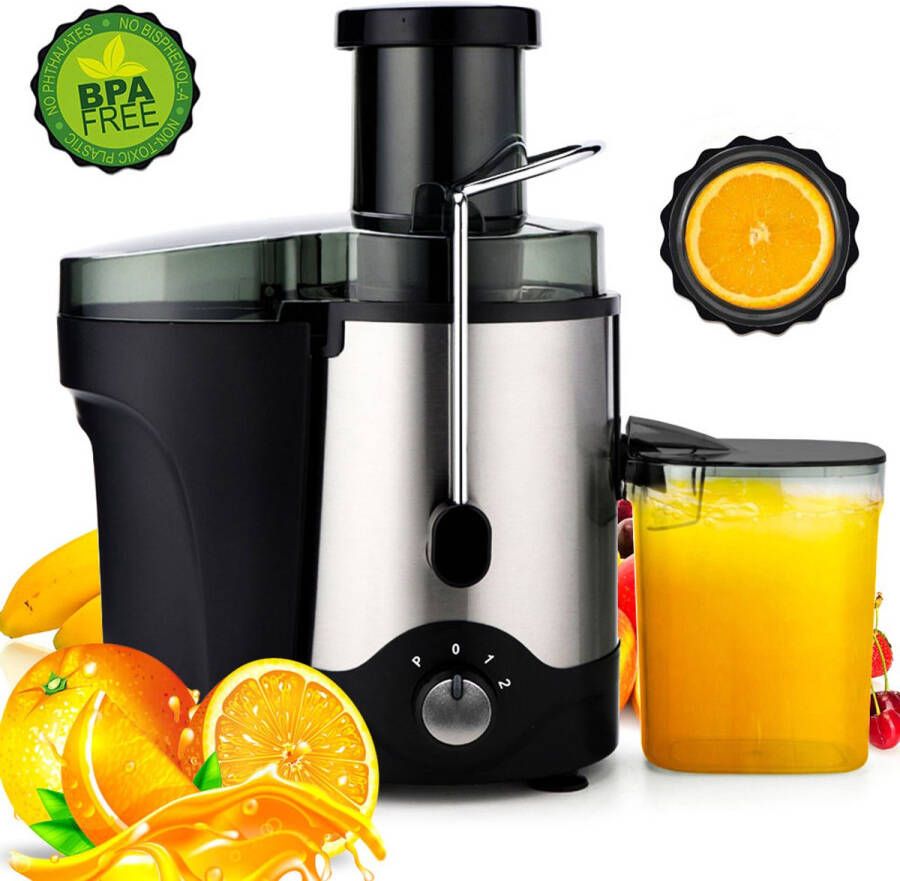 Ibettertec Sapcentrifuge voor Fruit en Groenten RVS 600W Elektrisch 75mm vulopening 3 snelheden