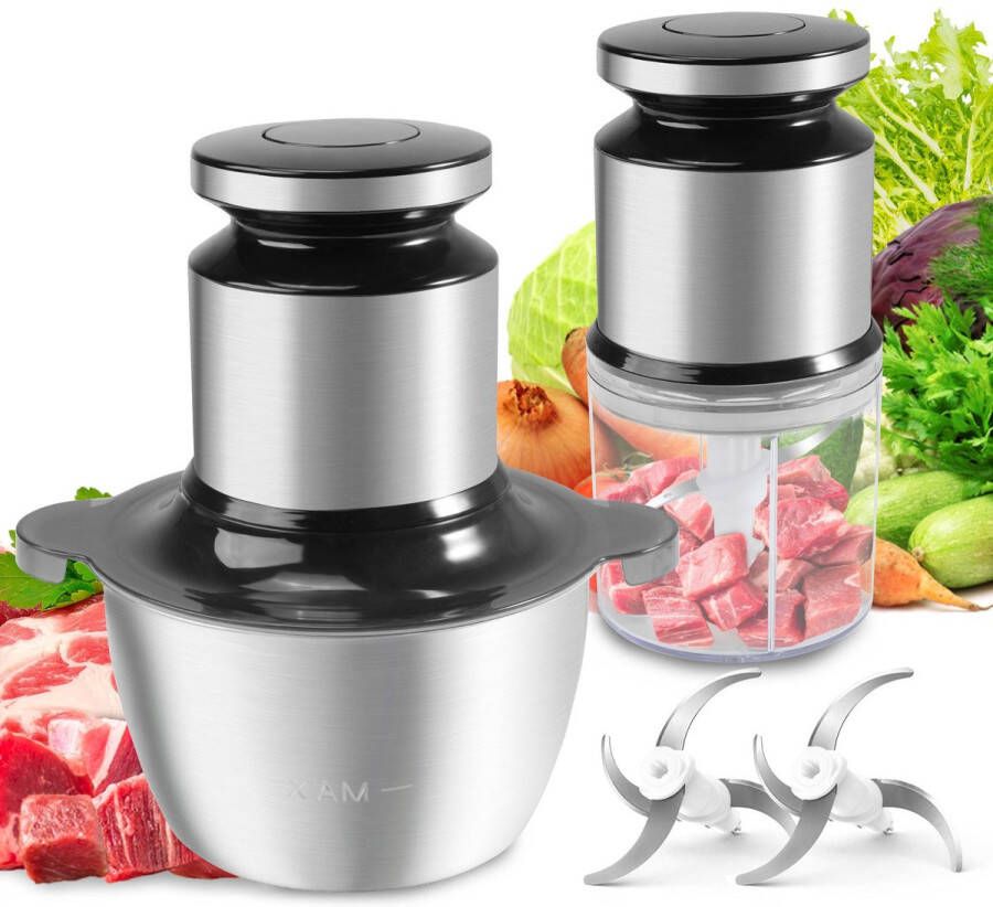 Ibettertec vleesmolen Gehaktmolen Keukenmolen Elektrische Keukenmachine 1000W 2L RVS Kom Voor O.a. Vlees Groente & Noten