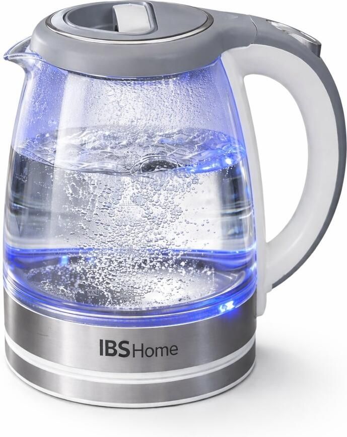 IBS Home Waterkoker Glazen Waterkoker LED Verlichting 1 8 Liter 1500W Automatische Uitschakeling Snoerloze Waterkoker BPA-vrij Moderne Design Waterkoker