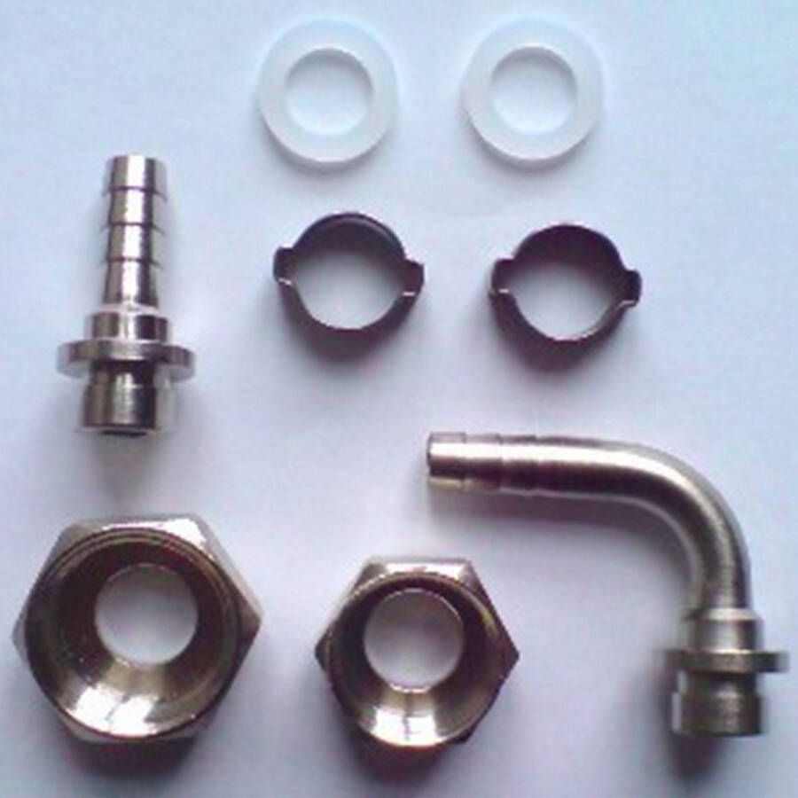 Ich-zapfe CO2-slangmondstuk set 8 delen 7mm