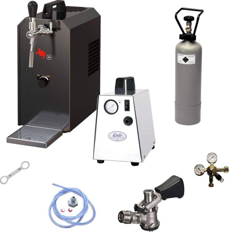 Ich-zapfe Complete set dispensersysteem JET 30 bierkoffer doorstroomkoeler 1-lijns droge koeler tot 35 liter uur Type M