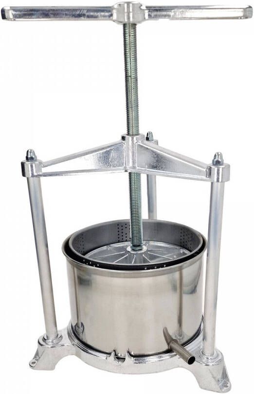 Ich-zapfe Fruitpers Druivenpers Appelpers Wijnpers Maxi met roestvrijstalen dubbele mand 5L