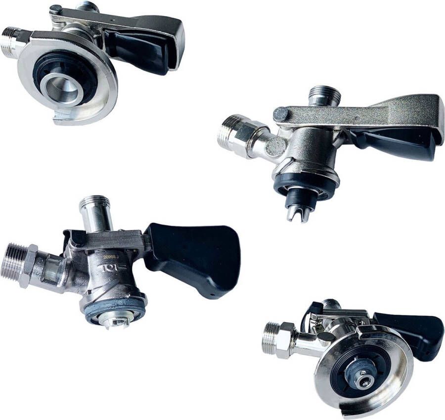 Ich-zapfe Fustkoppeling Set Bierfust koppeling voor verschillende soorten fust Inclusief Type A S M D Ideaal voor Bars Biertuinen en Thuisgebruik