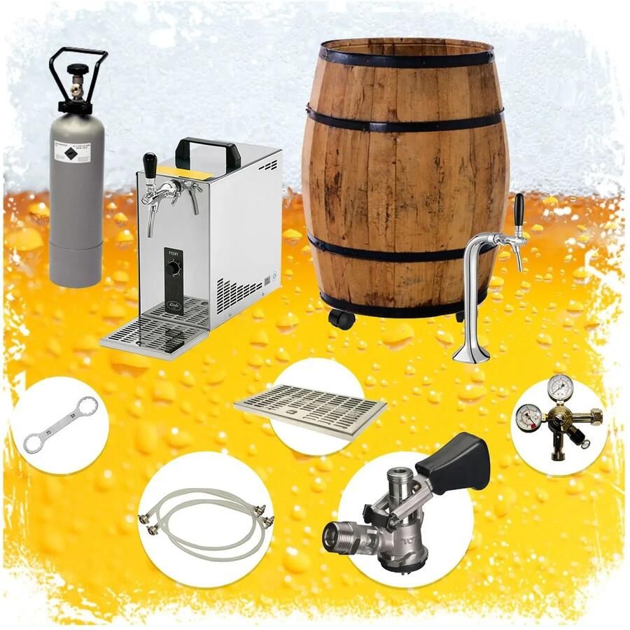 Ich-zapfe BARRIQUE Biertap Mobiele bierbar Rolbaar Complete Set Type M