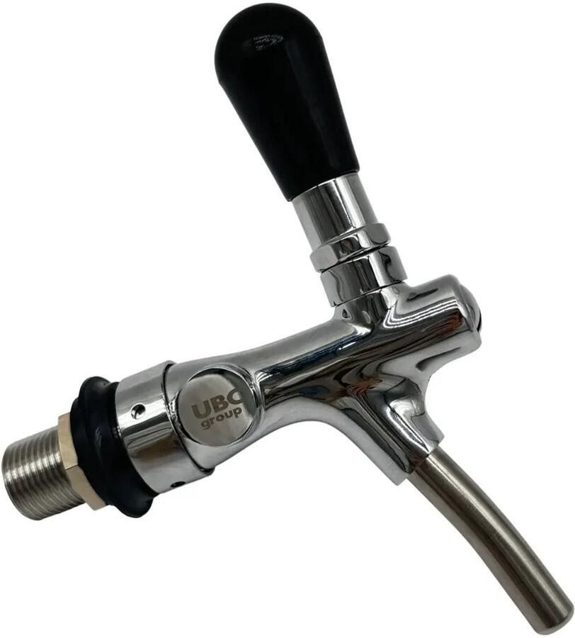 Ich-zapfe Bierkraan zelfsluitend met compensator verchroomd schroefdraad 35 mm inclusief rozet en moer 7 mm uitvoering perfecte schuimvorming voor bierzapf installatie