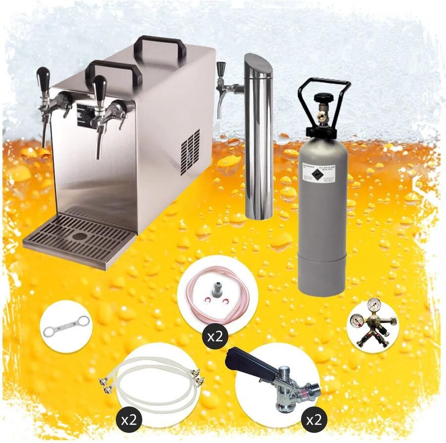 Ich-zapfe Bierzapinstallatie STREAM 50 Onder de Toonbank Complete Set 2-Zijdige Droge Koeler tot 55 l u KeyKeg Adapter