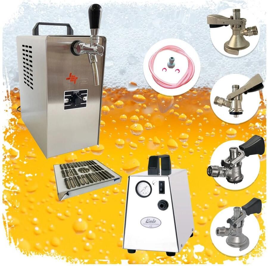 Ich-zapfe Compleet Set biertap JET 30 bierkoffer Doorstroomkoeler 35L h 5L adapter