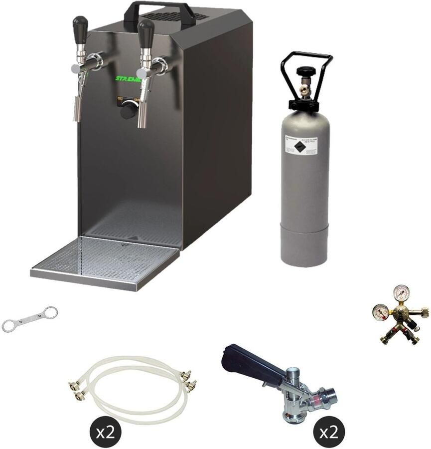 Ich-zapfe Compleetset Bierzapfsysteem Stream 50 2-Lijnen Droogkoeler 50 l u