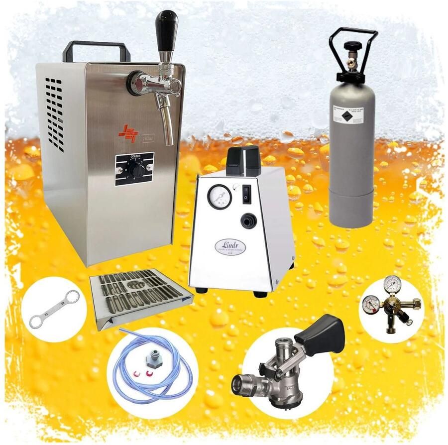 Ich-zapfe Complete set dispensersysteem JET 30 bierkoffer doorstroomkoeler 1-lijns droge koeler tot 35 liter uur Type G